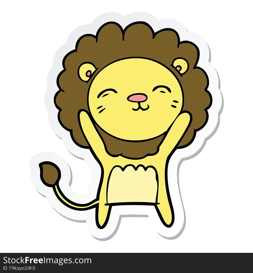 sticker of a cartoon lion