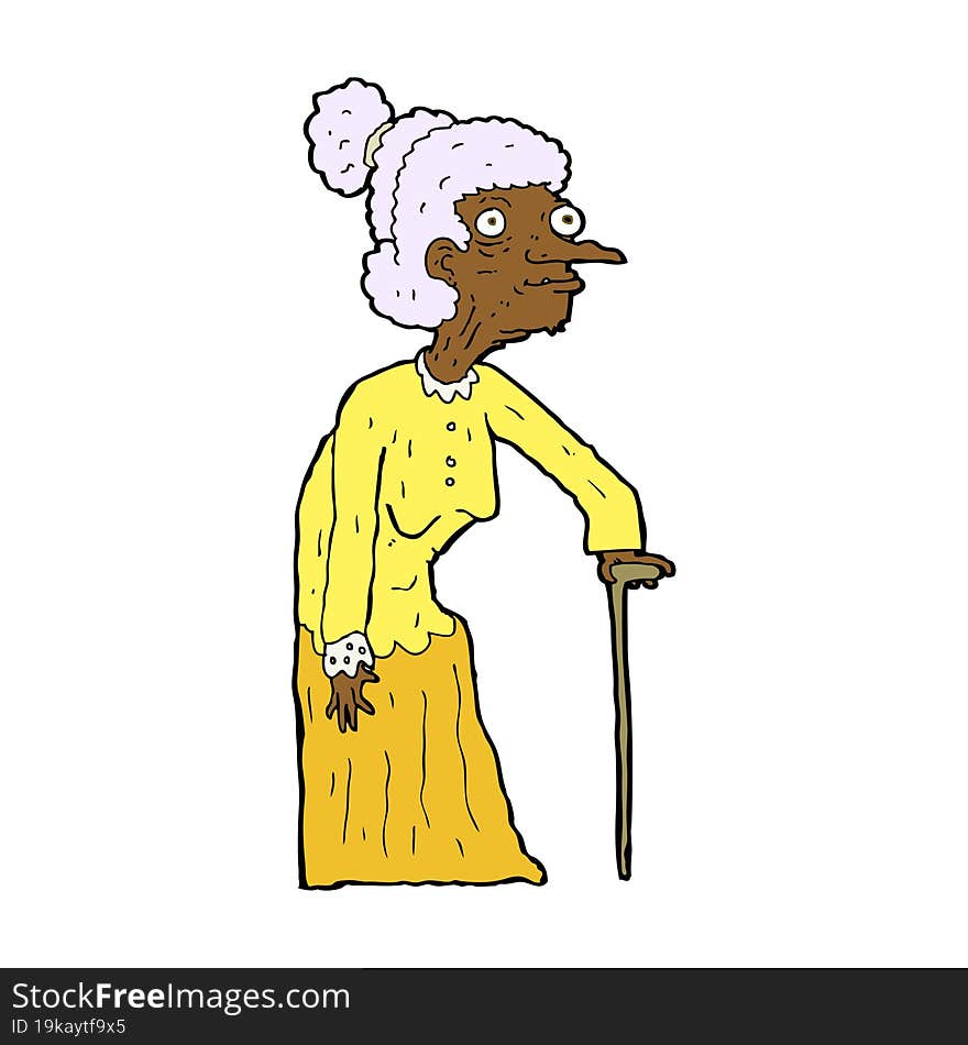 cartoon old woman