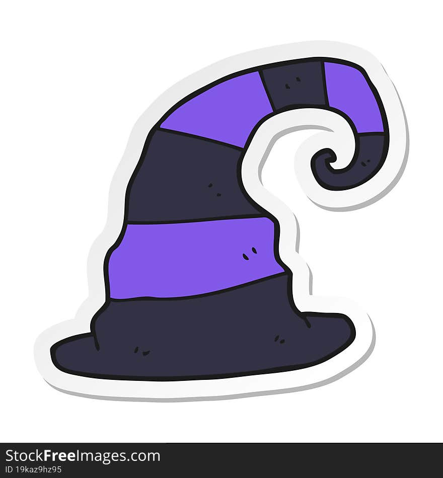 sticker of a cartoon witch hat