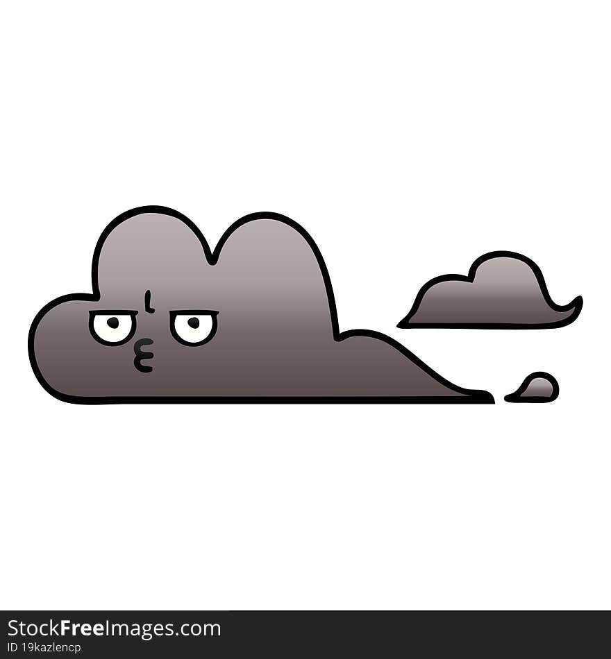 gradient shaded cartoon storm cloud