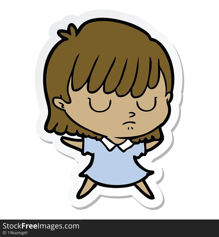 sticker of a cartoon woman