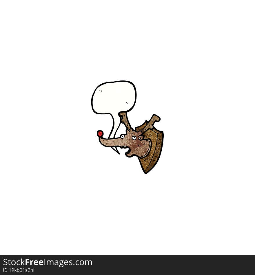 stuffed christmas reindeer head cartoon