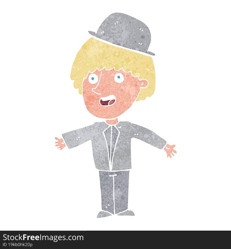 Cartoon Man In Bowler Hat