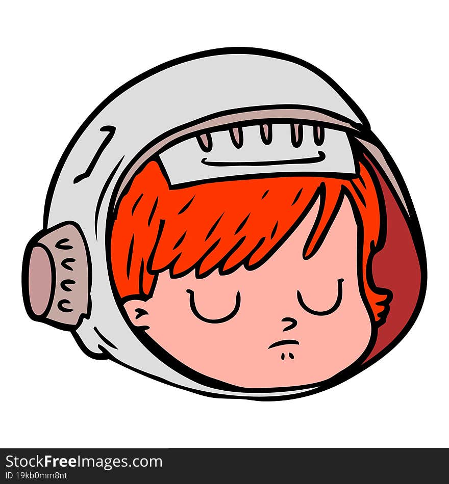 cartoon astronaut face. cartoon astronaut face