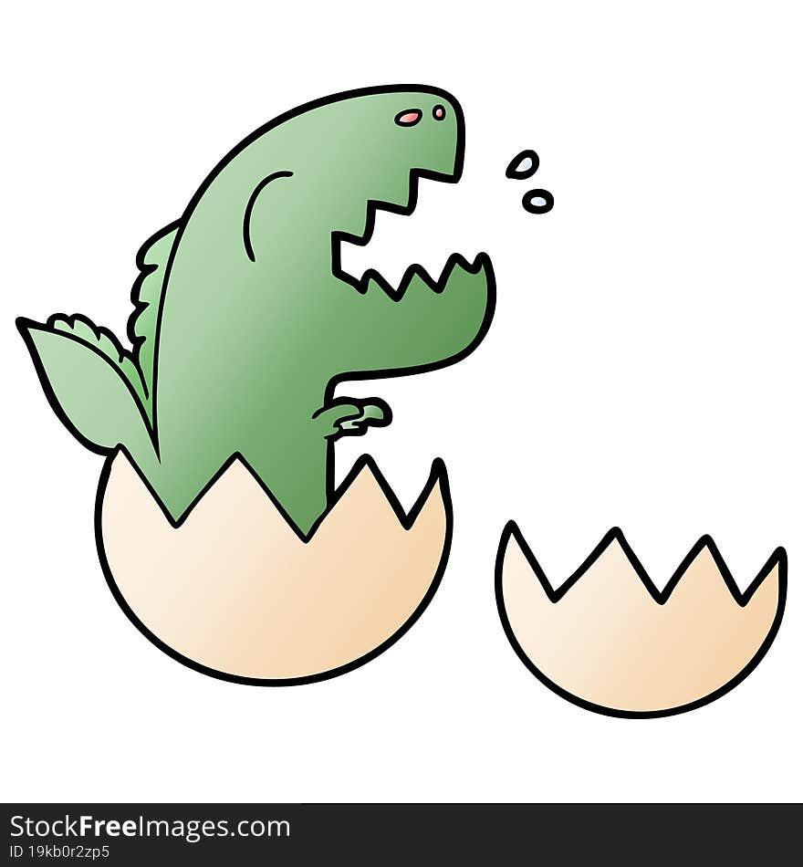 cartoon dinosaur hatching from egg. cartoon dinosaur hatching from egg