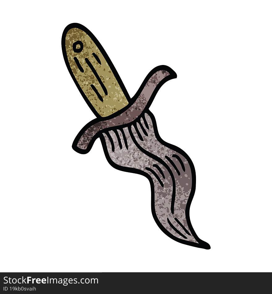 Cartoon Doodle Tattoo Dagger Symbol