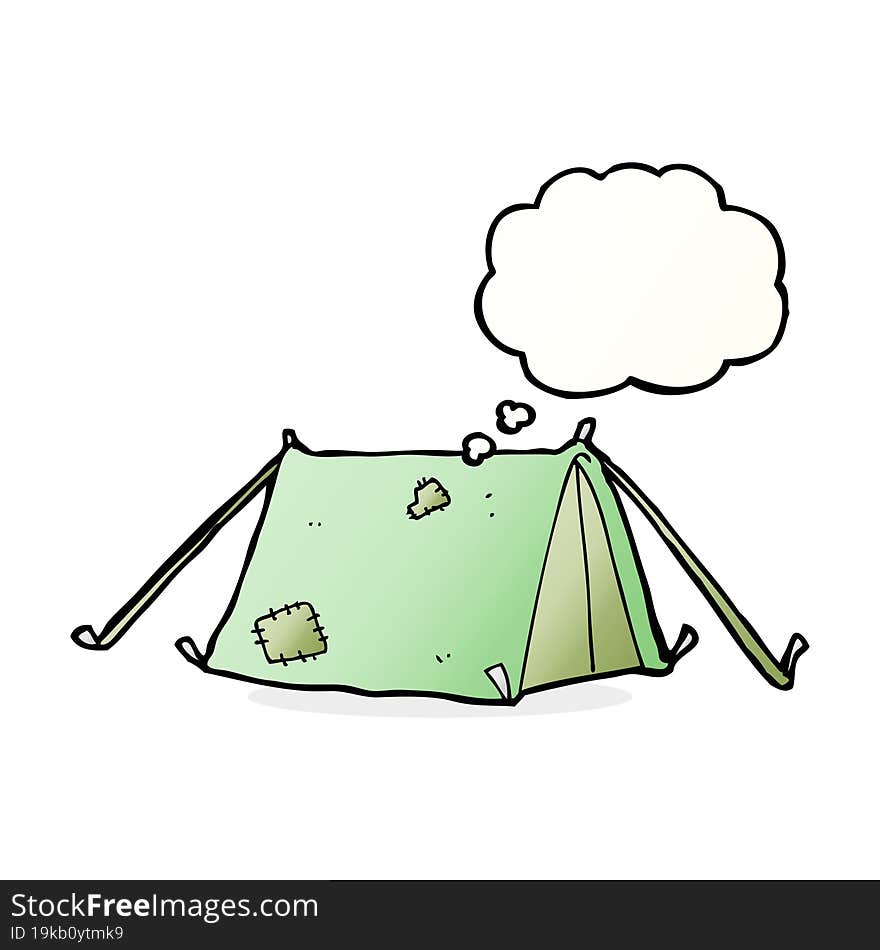 Cartoon Traditional Tent With Thought Bubble