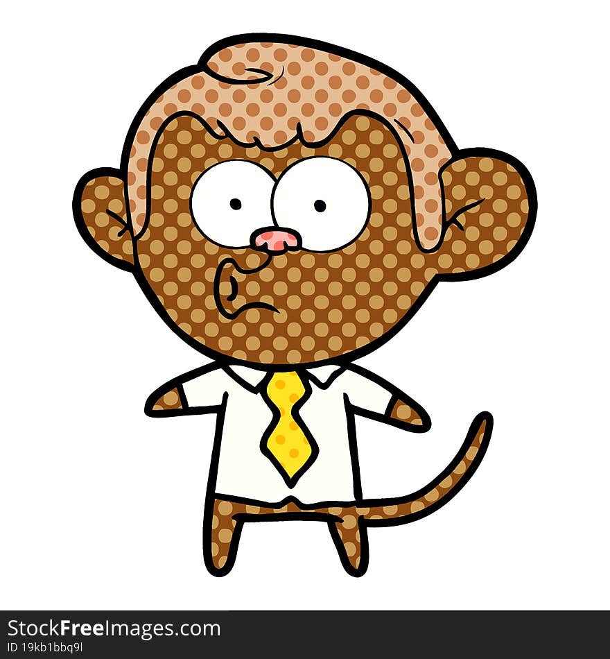 cartoon office monkey. cartoon office monkey