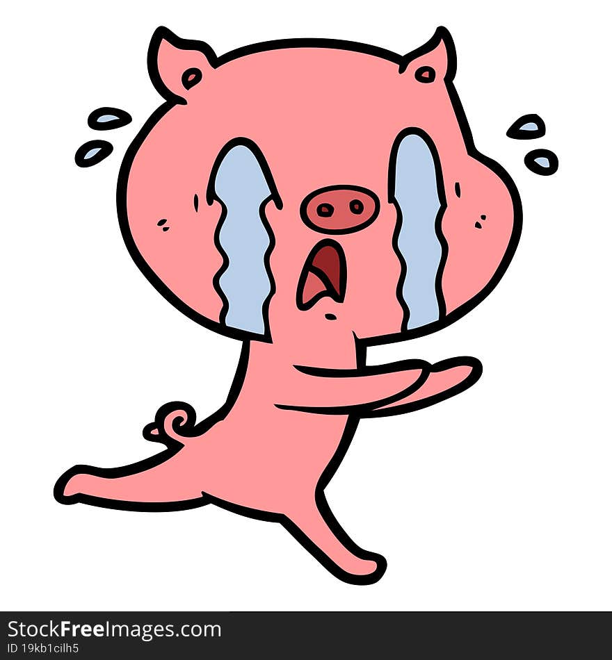 crying pig cartoon. crying pig cartoon