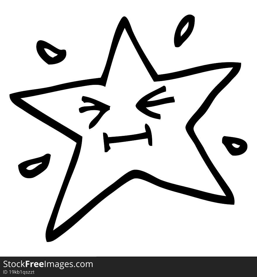 Funny Black And White Cartoon Star