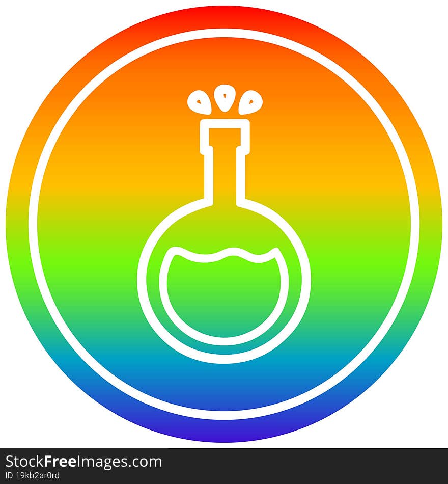 science experiment circular in rainbow spectrum