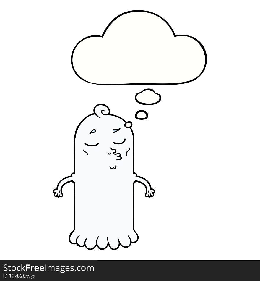 cartoon ghost with thought bubble. cartoon ghost with thought bubble