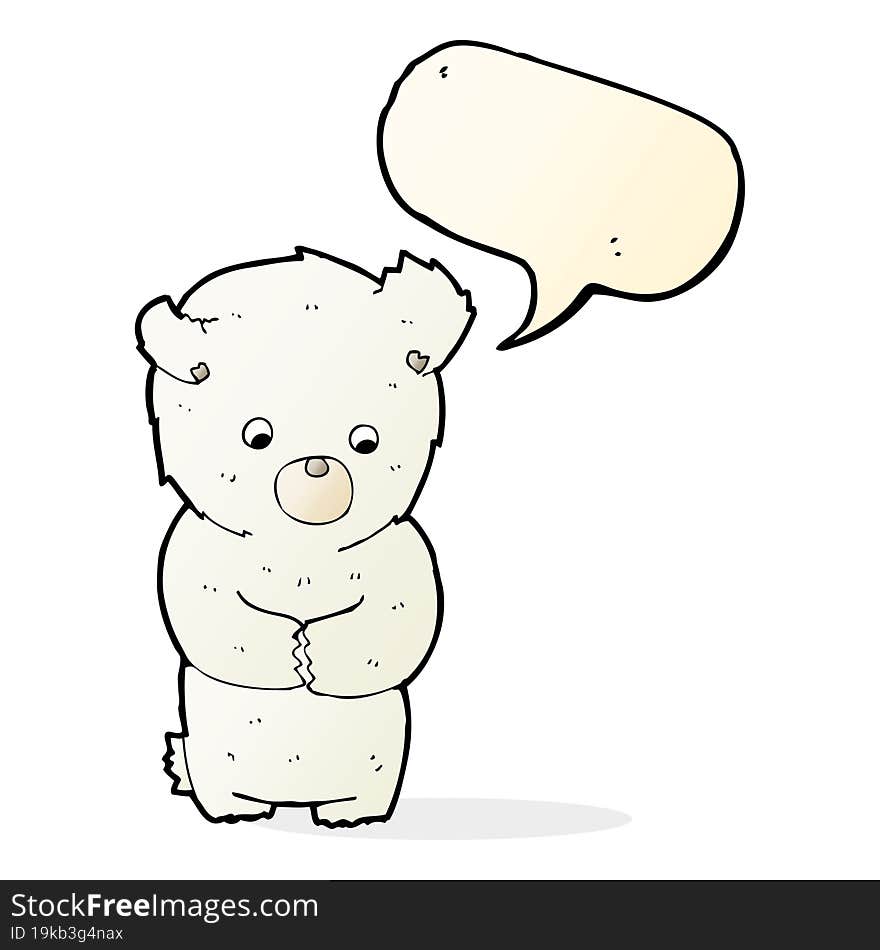 cute cartoon polar bear with speech bubble