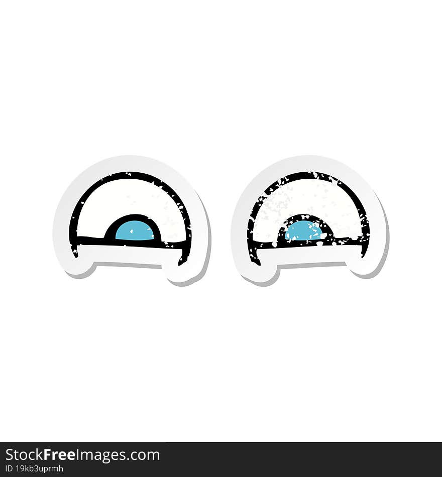 retro distressed sticker of a cartoon eyes