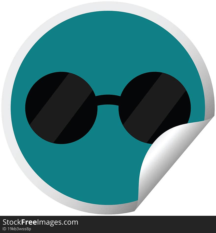 sunglasses graphic circular sticker