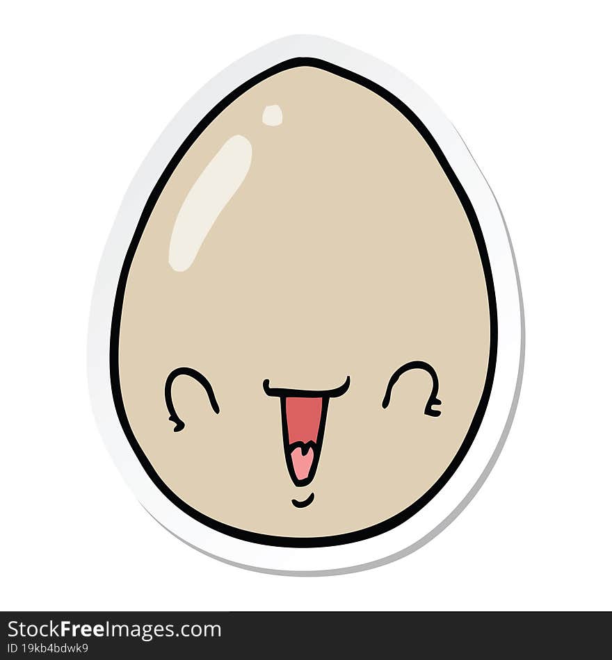 sticker of a cartoon egg