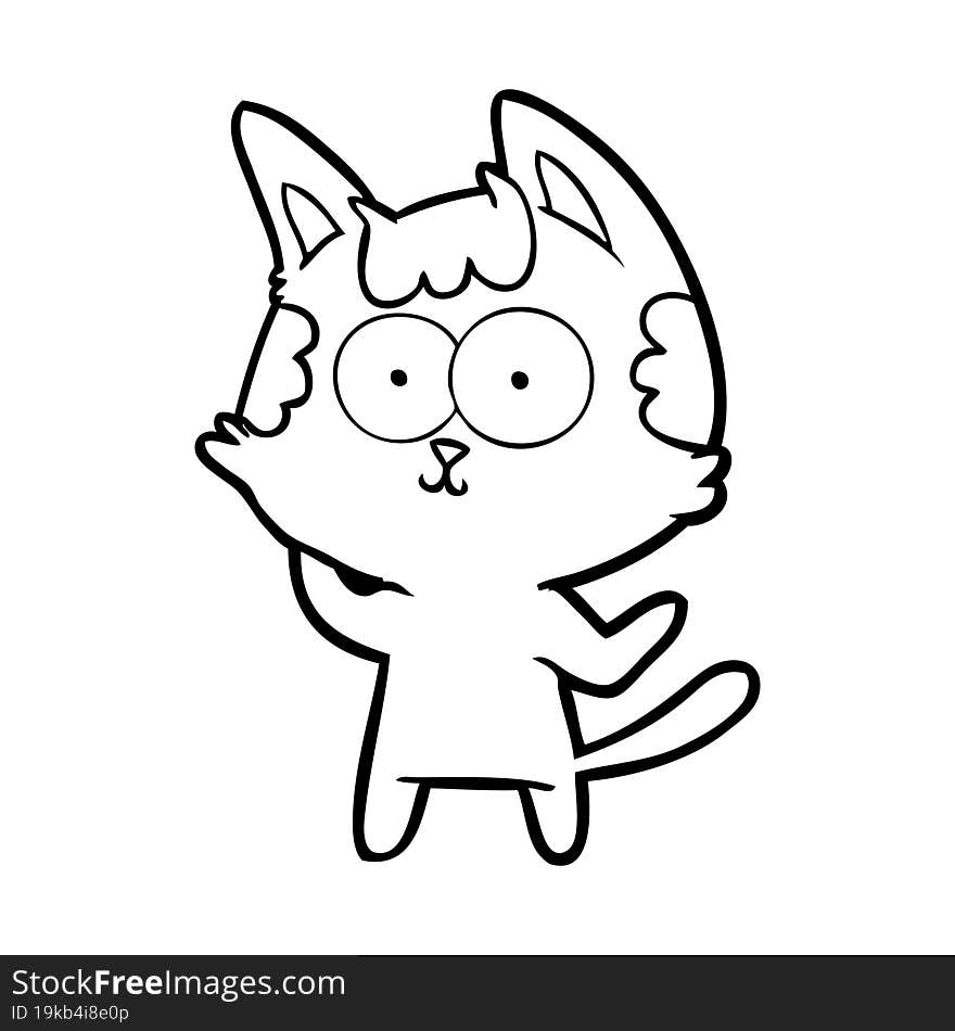 happy cartoon cat. happy cartoon cat