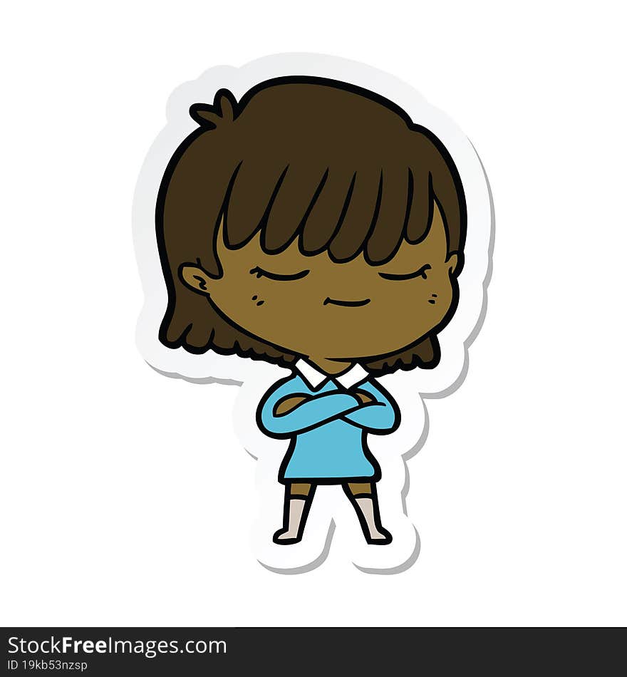 sticker of a cartoon woman