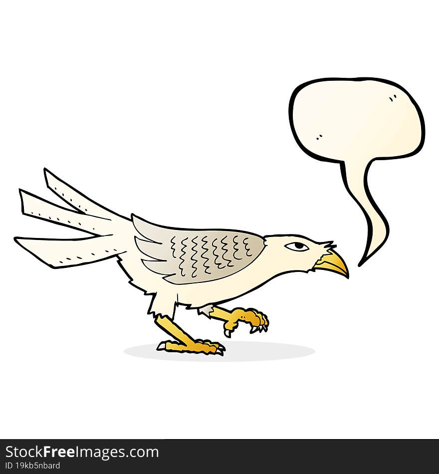 cartoon bird with speech bubble