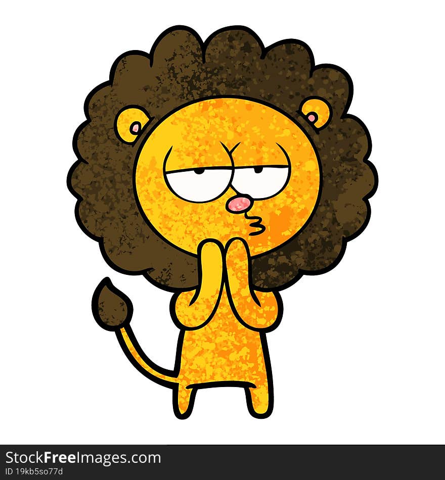 cartoon lion considering. cartoon lion considering