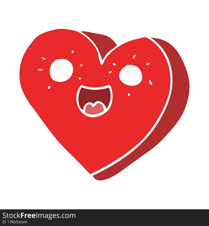 heart flat color style cartoon character