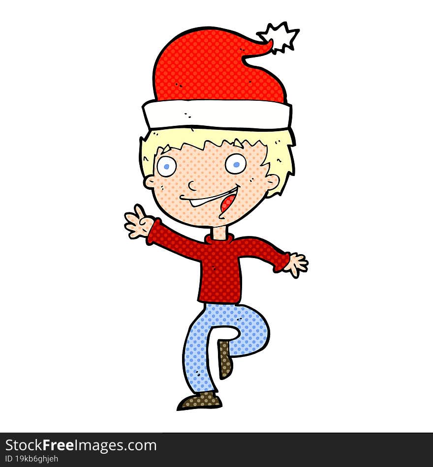 cartoon man ready for christmas