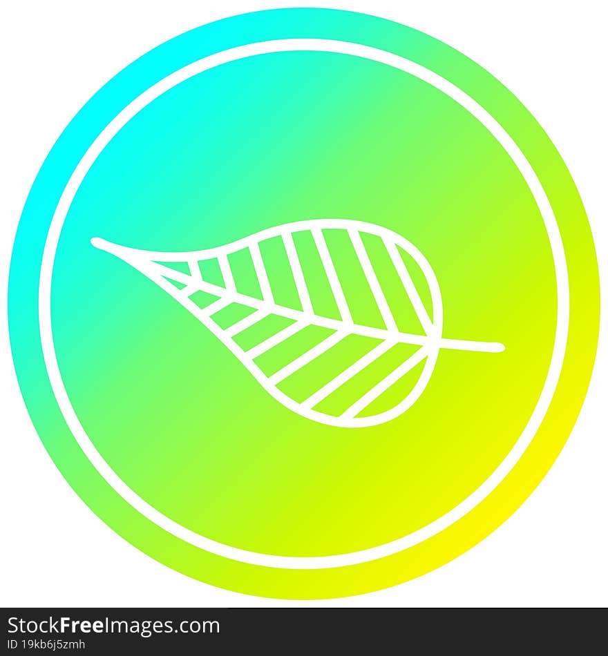 natural leaf circular in cold gradient spectrum