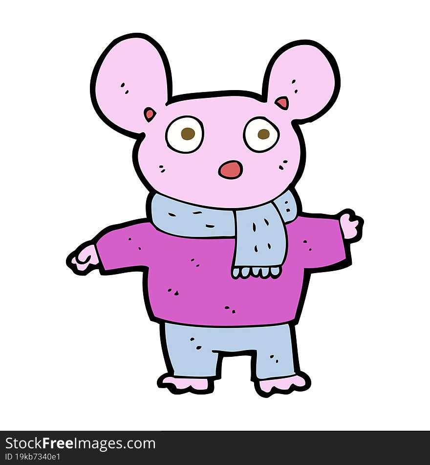 Cartoon Mouse In Clothes