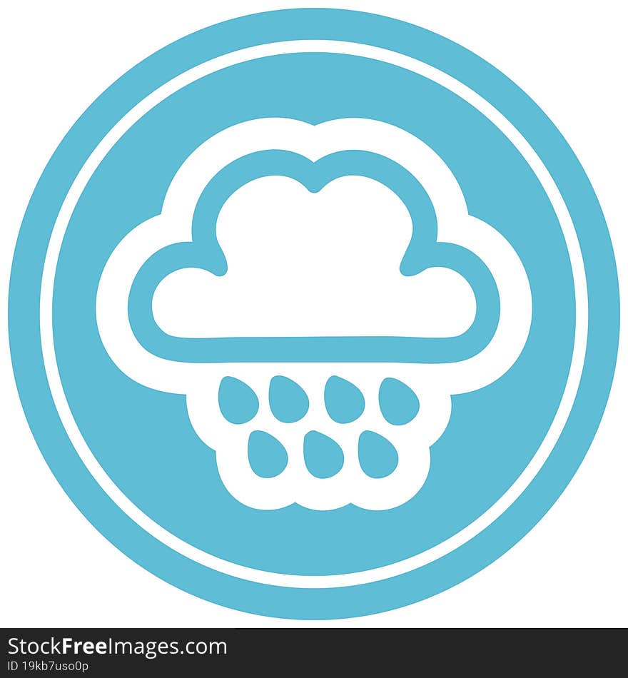 rain cloud circular icon