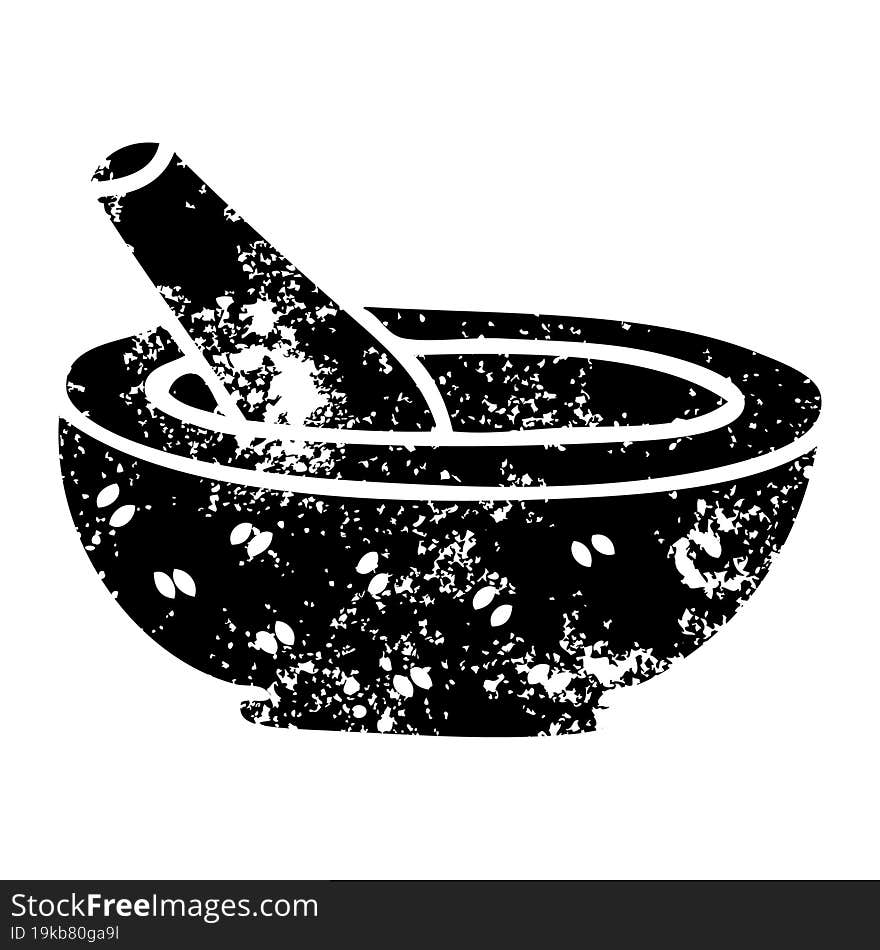 distressed symbol quirky pestle and mortar. distressed symbol quirky pestle and mortar