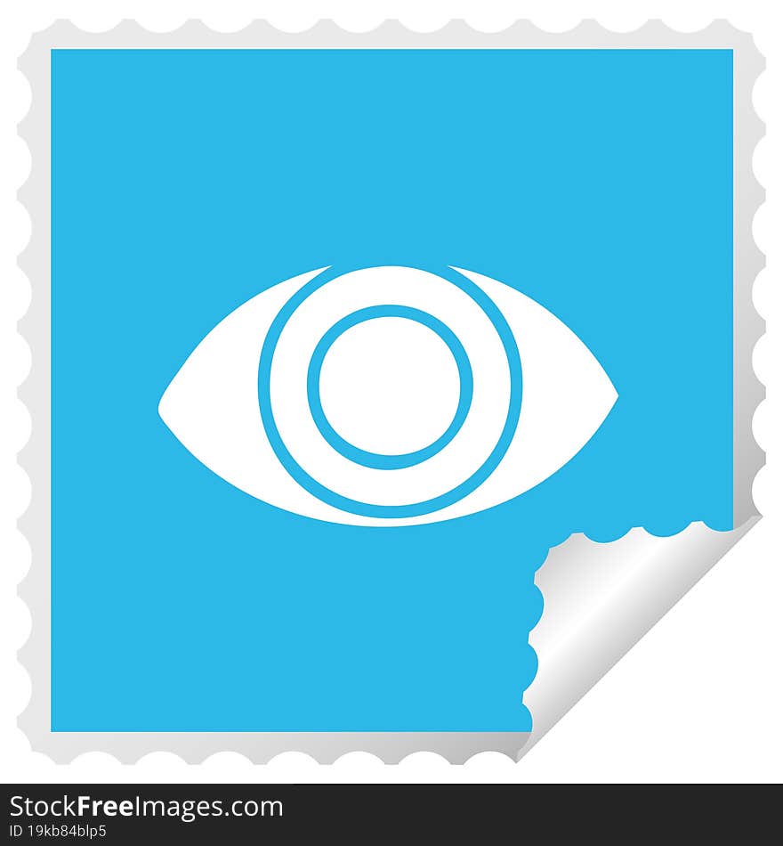 Square Peeling Sticker Cartoon Eye