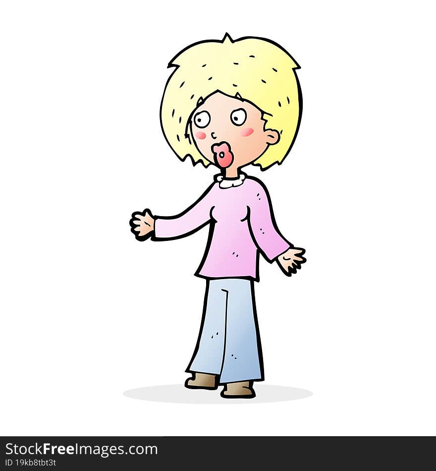 cartoon surprised woman