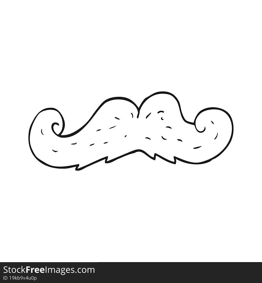 Black And White Cartoon Mustache