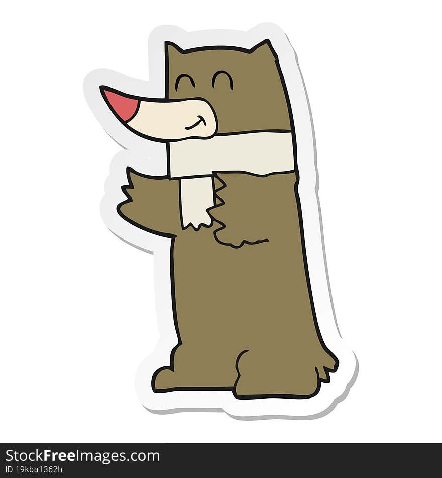 Sticker Of A Cartoon Bear