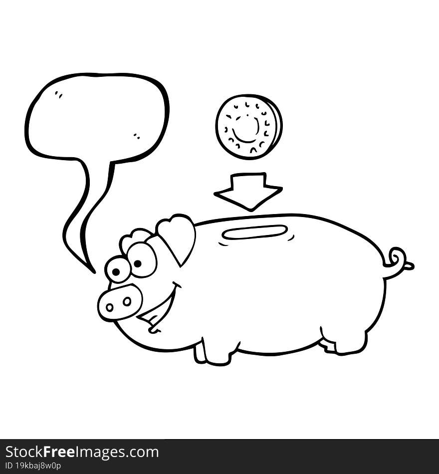 speech bubble cartoon piggy bank