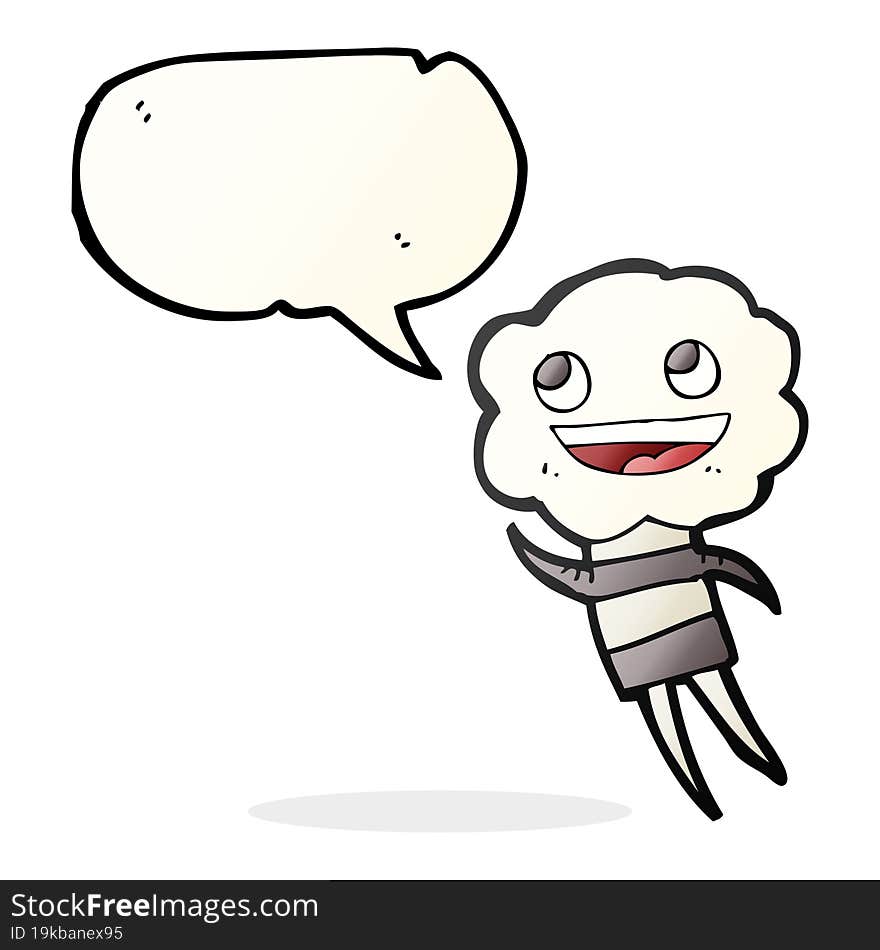 speech bubble cartoon cute cloud head creature