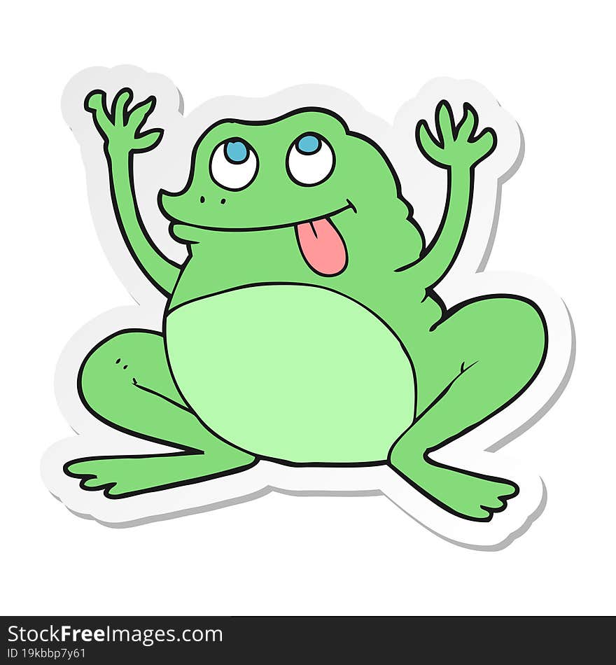 sticker of a funny cartoon frog