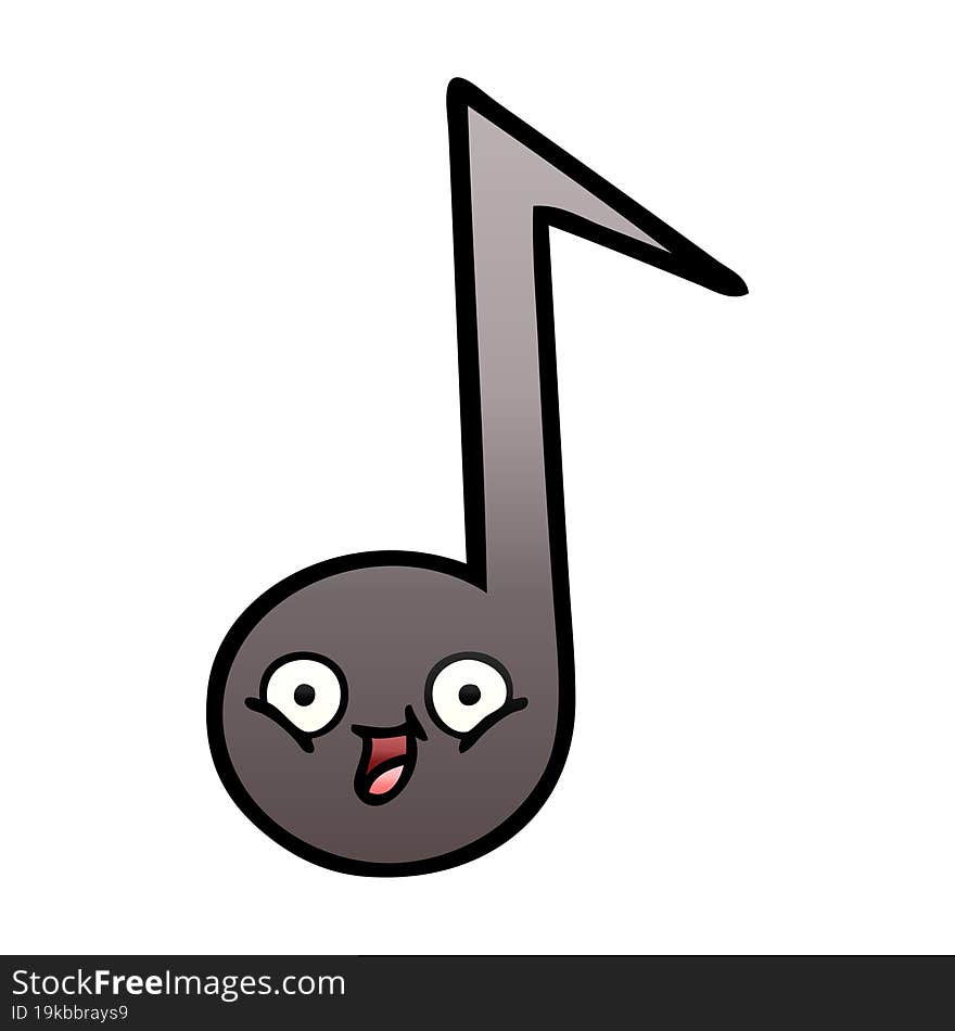 gradient shaded cartoon musical note