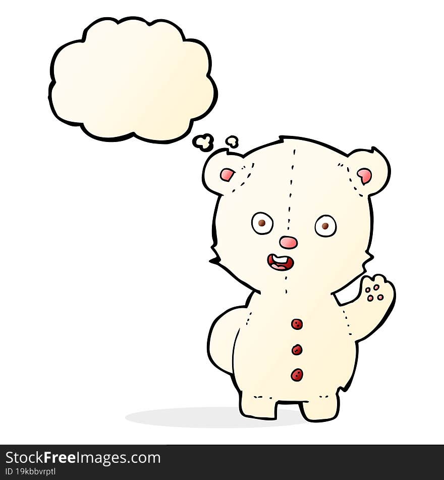 Cute Cartoon Polar Bear With Thought Bubble