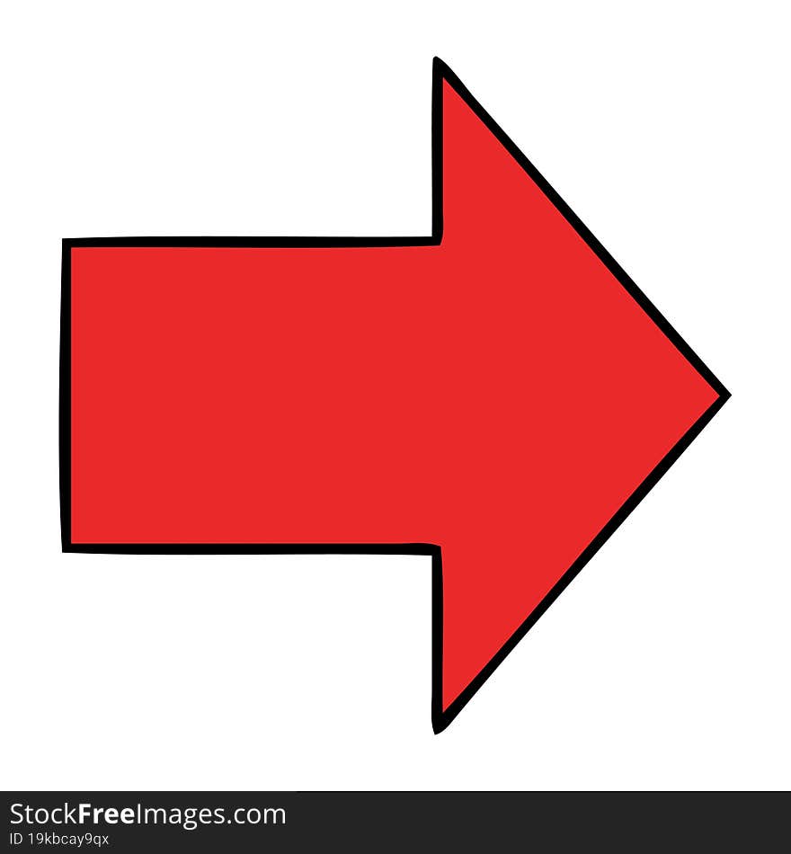 cartoon of a pointing arrow. cartoon of a pointing arrow