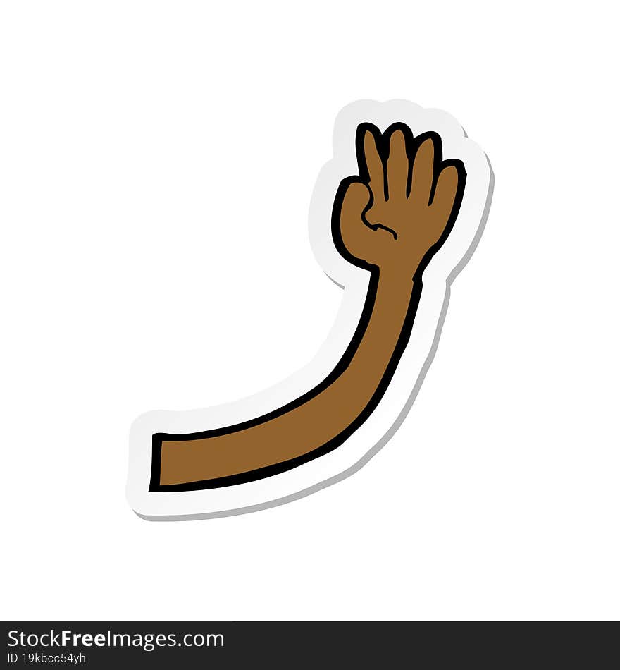 sticker of a cartoon arm