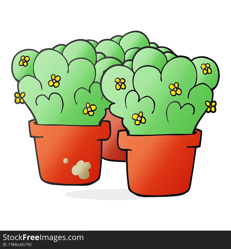 Cartoon Potted Plants