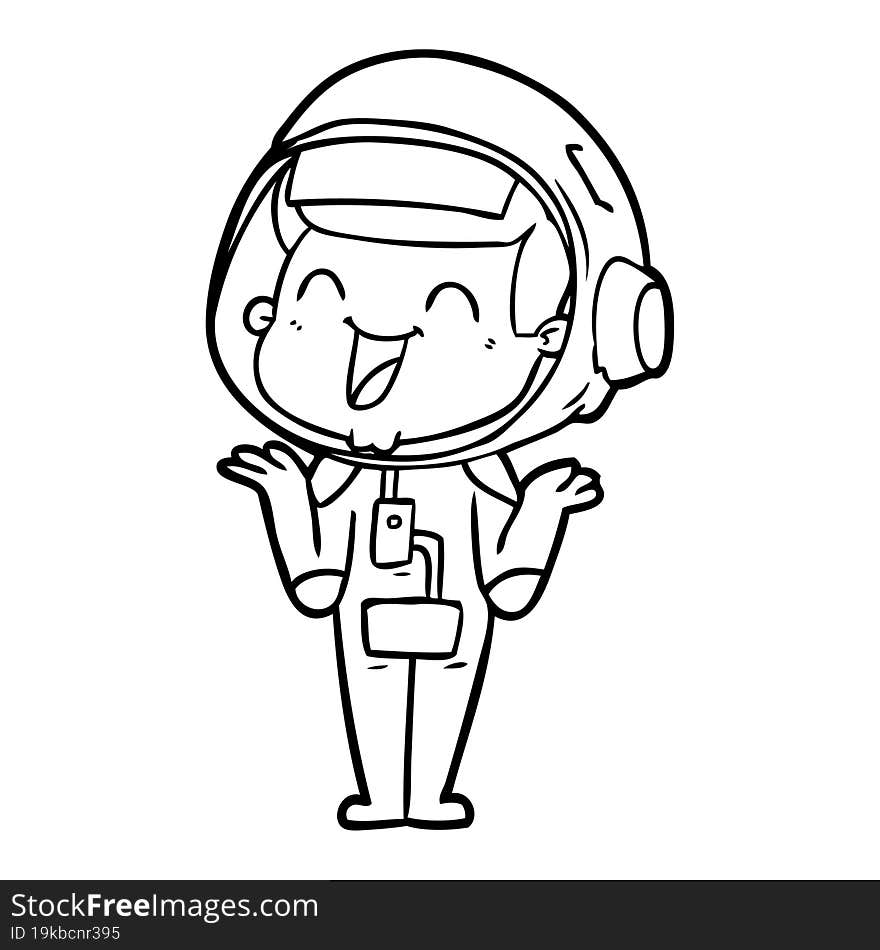 happy cartoon astronaut. happy cartoon astronaut