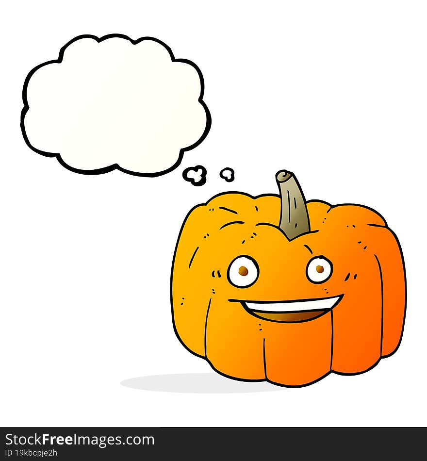 freehand drawn thought bubble cartoon halloween pumpkin