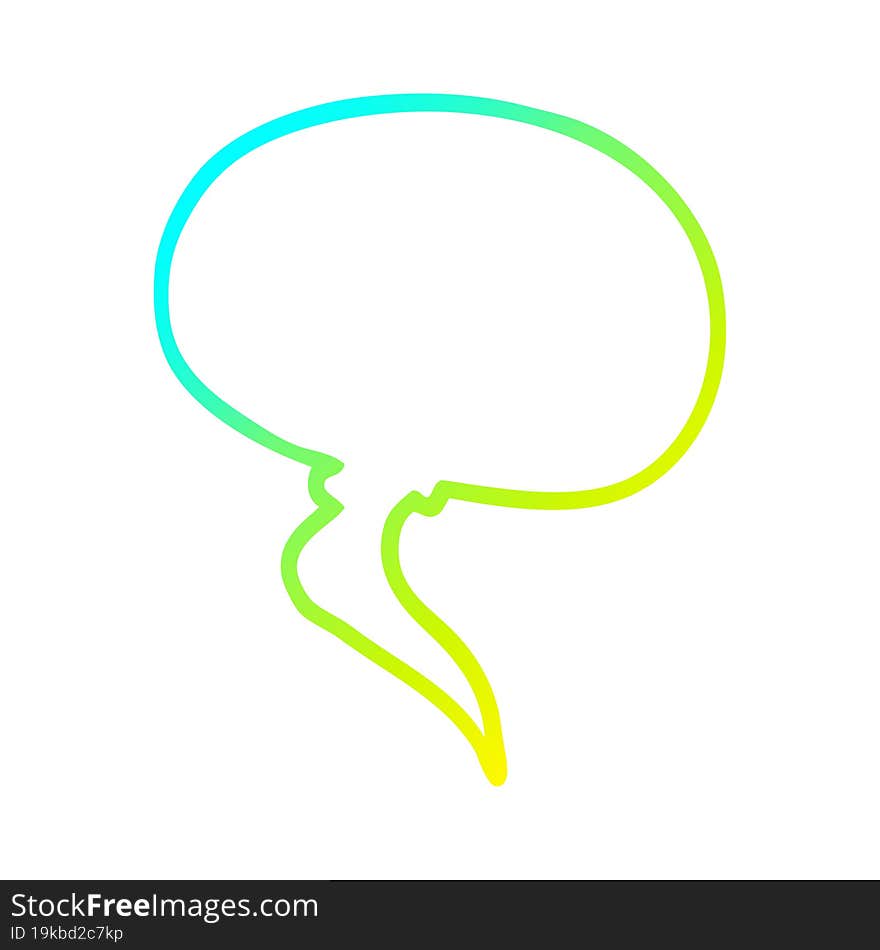 Cold Gradient Line Drawing Cartoon Speech Bubble