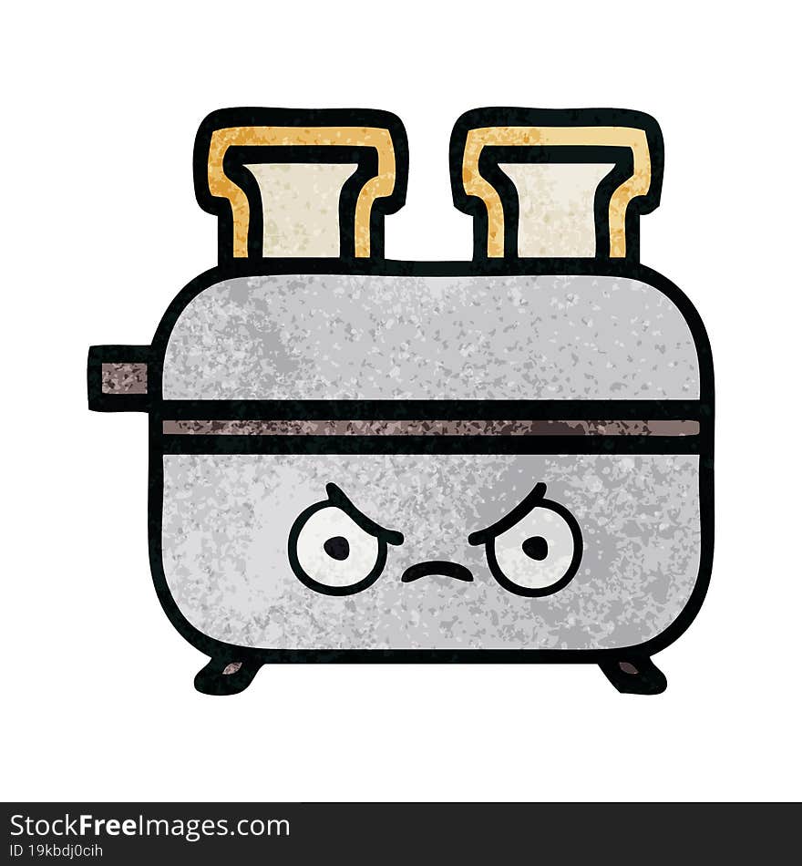 retro grunge texture cartoon of a of a toaster