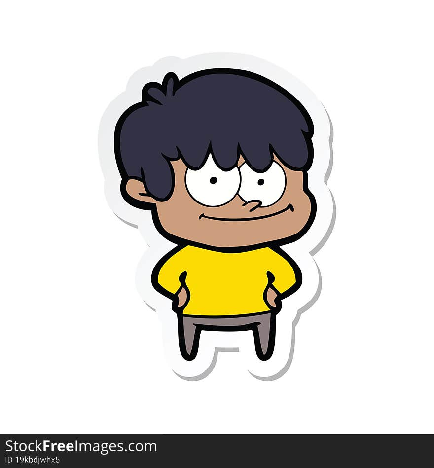 sticker of a happy cartoon man