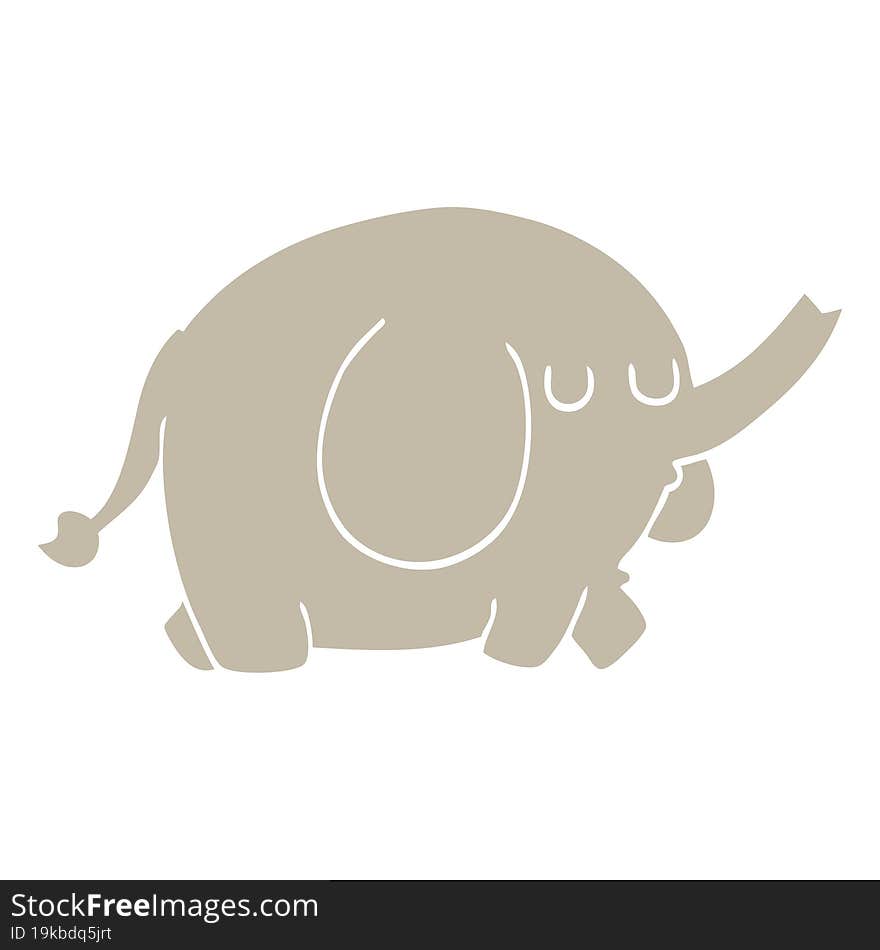 Flat Color Style Cartoon Elephant