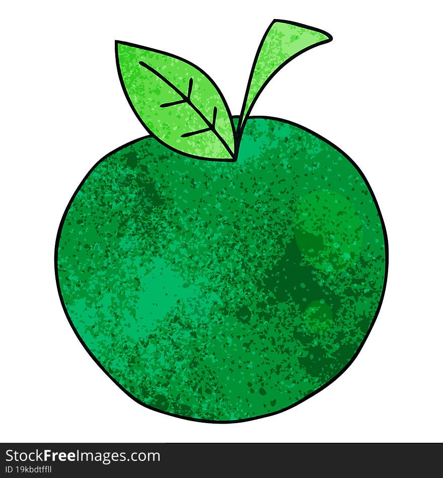 hand drawn quirky cartoon apple. hand drawn quirky cartoon apple