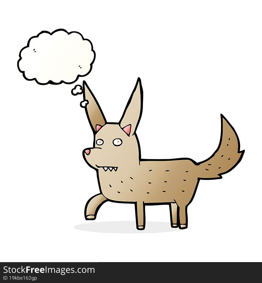 Cartoon Wild Dog With Thought Bubble